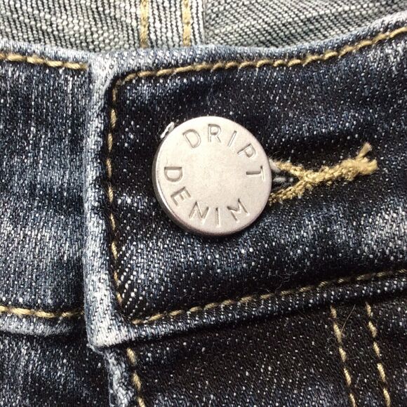 Dript Denim Blue Jeans Men’s 30/32 Grunge Button Fly Paint Splatter Distressed - Picture 4 of 12